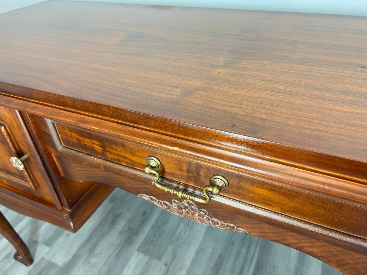 Cabinet Vintage French Louis Style Carved Desk with Storage Sideboard LOT 4054
