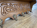 Coat Rack Vintage French Oak Wall Mounted 5 Hooks Carved Rack Hanger LOT 62044
