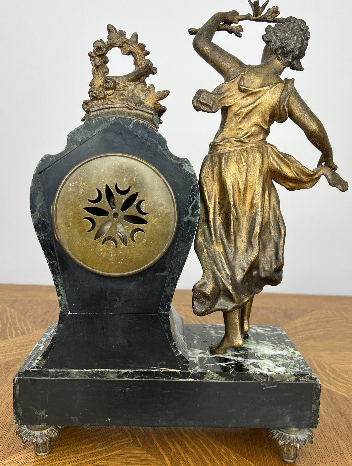 Clock Vintage French Style Marble Clock Figurine Garniture Set LOT 606111