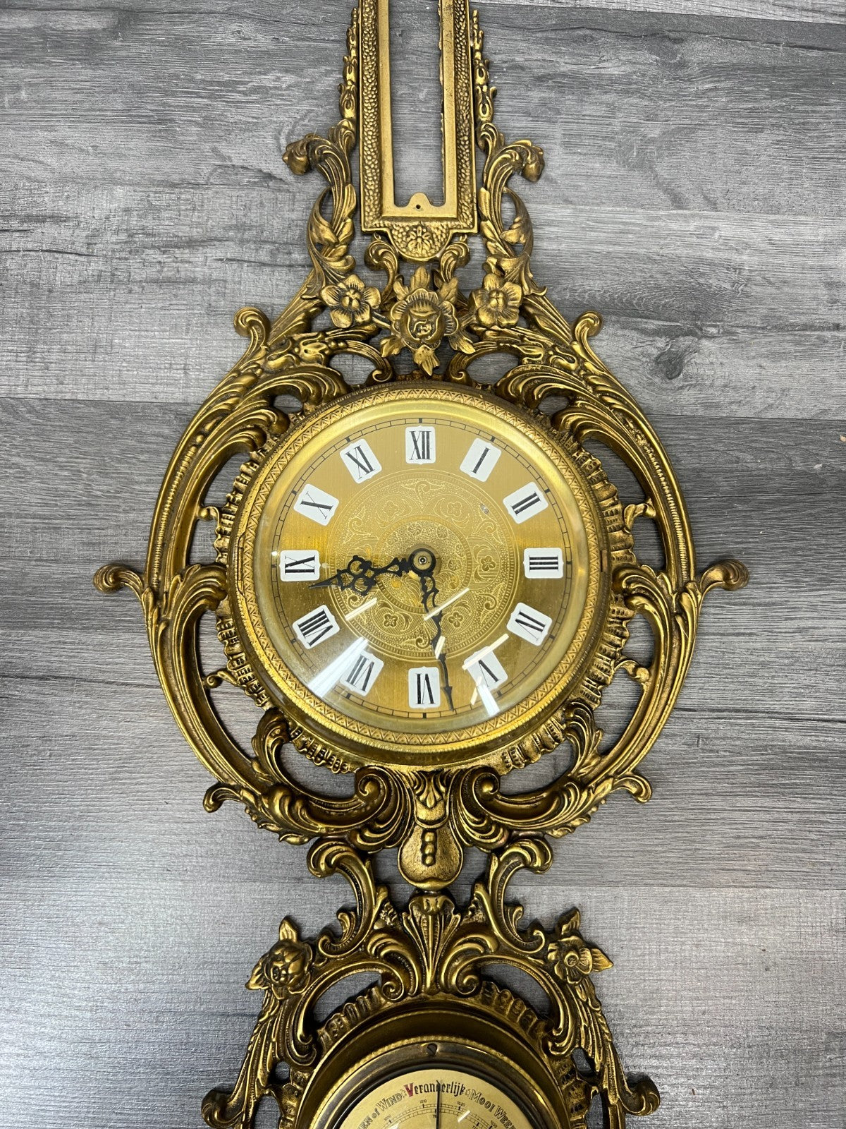 Barometer Vintage French Weather Station Thermometer Hygrometer LOT 44243