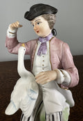 Figurines Vintage French Style Porcelain Pair on Brass Stand LOT 47555