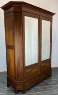 Wardrobe Antique French Style Two Door Mirrored Carved Armoire Cabinet LOT 22532