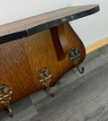 French Antique Coat Rack 6 Hooks Wall Shelf Carved Wood Coat Hanger LOT 227610