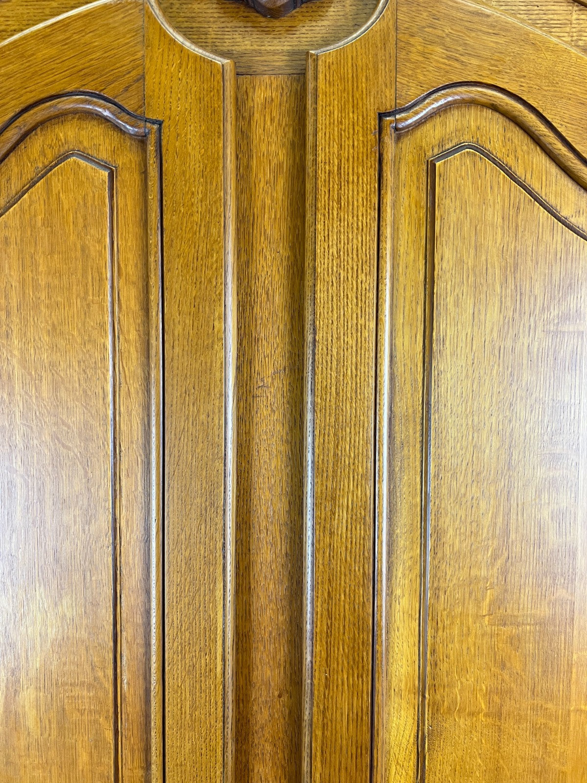Wardrobe Vintage French Louis XVI Style Oak Four Door Armoire LOT 48207