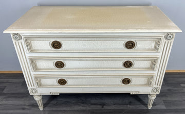 Chest of Drawers Vintage Shabby Chic 3 Drawer Painted Cream Cabinet LOT 44050