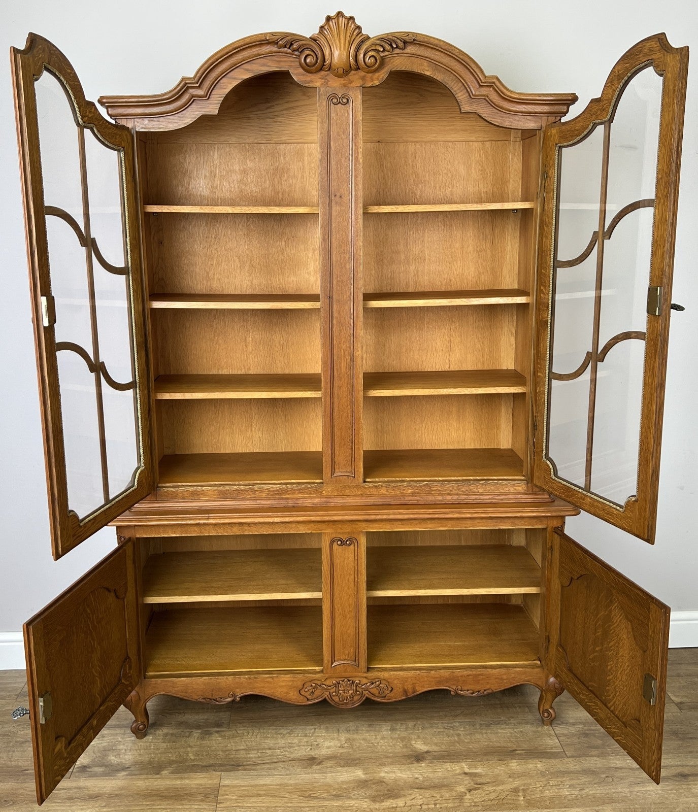 Bookcase Vintage French Louis XVI Oak Display Cabinet Carved Sideboard LOT 628311