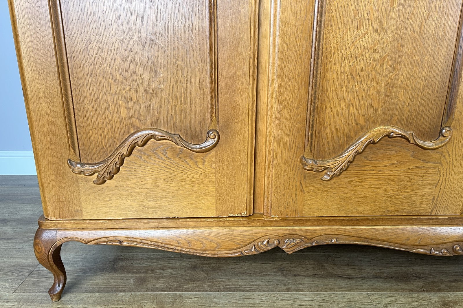 Wardrobe Vintage French Louis XVI Style Four Door Carved Armoire LOT 49339