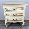 Chest of Drawers Vintage Shabby Chic 3 Drawer Ornate Carved Cabinet LOT 44231