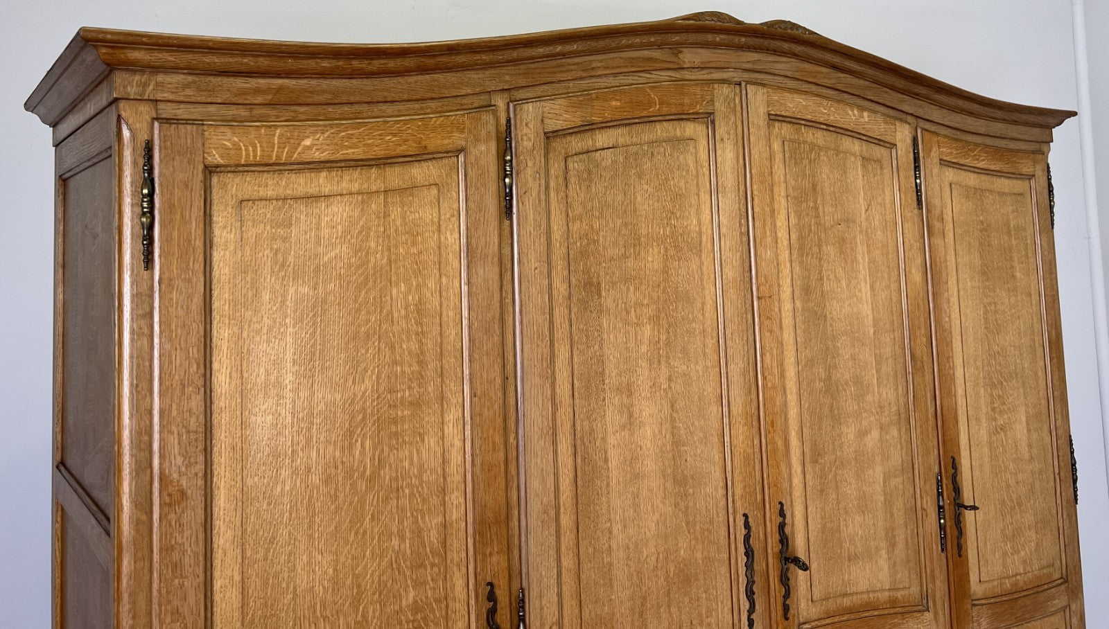 Wardrobe Vintage French Louis XVI Style Oak Four Door Carved Armoire LOT 61068