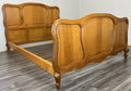 Bed Vintage French Louis XVI Double Bed Frame Oak Carved Headboard LOT 46141