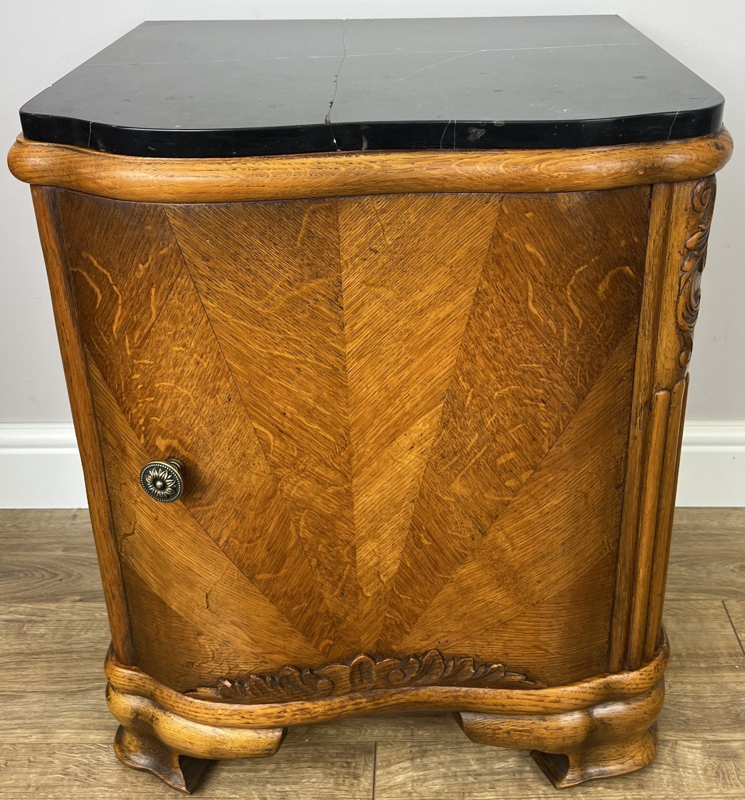 Pair of Bedside Tables Antique French Art Deco Marble Top Cabinets LOT 63513