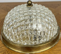 Ceiling Lamp Vintage French Brass Pendant Glass Flush Mount Light LOT 60630