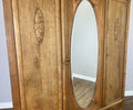 Wardrobe Vintage French Oak Triple Door Mirrored Carved Armoire Cabinet LOT 61015