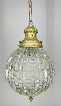 Ceiling Lamp Vintage Style Brass Pressed Crystal Pendant Chandelier LOT 52031