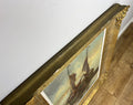 Oil Painting Vintage French Style Signed Coastal Boats Artwork Framed LOT 494212