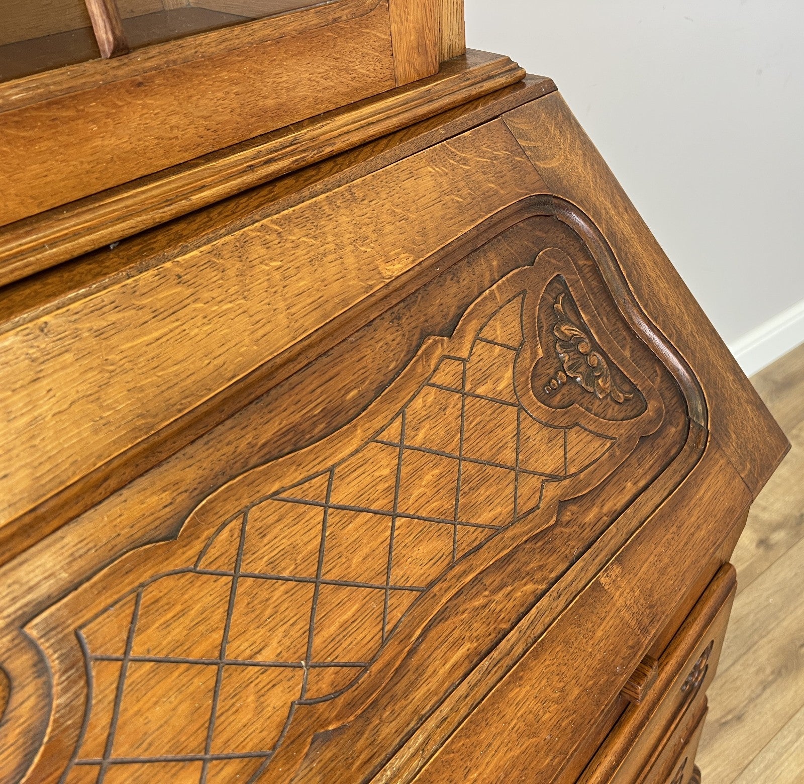 Cabinet Vintage French Louis XVI Oak Bureau Bookcase Display Cabinet LOT 634310