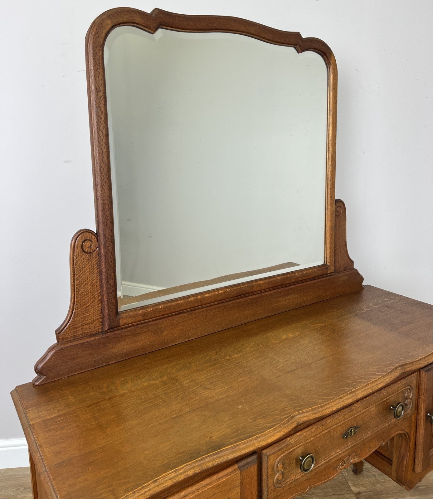 Dressing Table with Mirror Vintage French Oak Louis Vanity Table Makeup LOT 63173