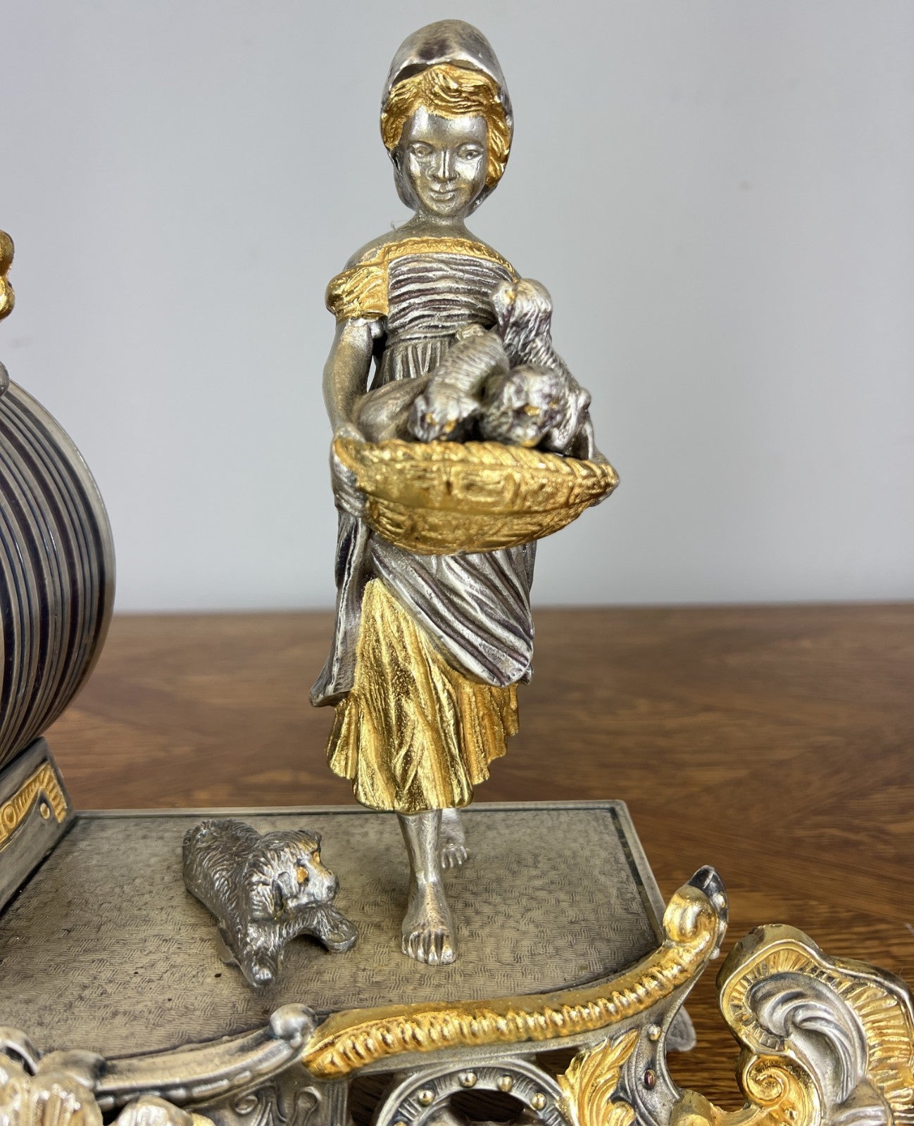 Lancini Imperial Ormolu Gilt Brass Mantle Clock with Candelabras  LOT 46419