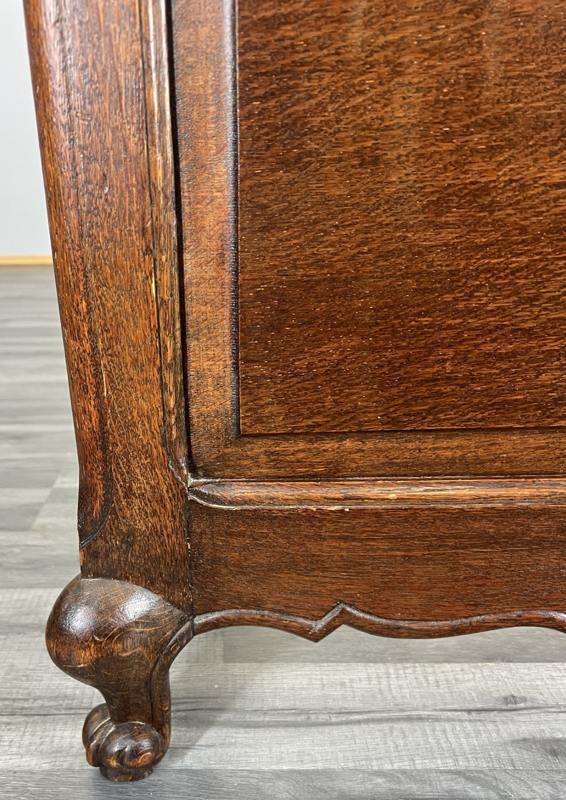 Bed Vintage French Louis XVI Single Bed Frame Oak Carved Headboard LOT 45925