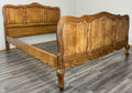 Bed Vintage French Louis XVI Double Bed Frame Oak Carved Headboard LOT 46031