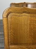 Bed Vintage French Louis XVI Double Bed Frame Oak Carved Headboard LOT 14622