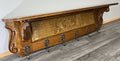 French Vintage Style Coat Rack Oak 6 Hooks Ornate Wall Shelf Coat LOT 46923