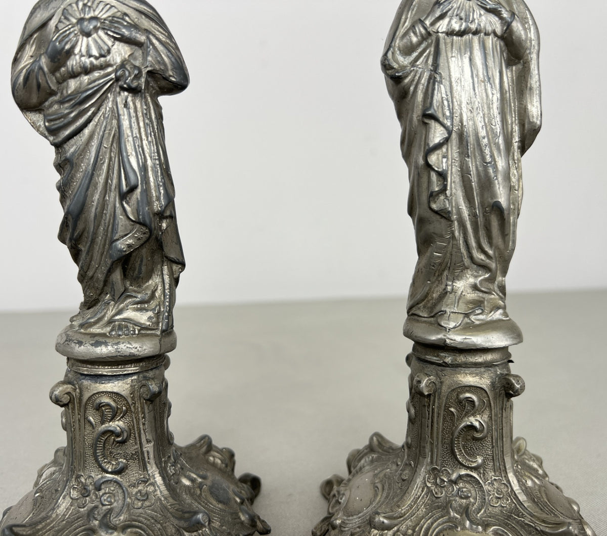 Pair of Candle Holders Vintage French Style Figural Design Candlesticks LOT 6471