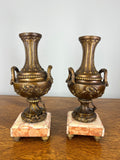 Mantel Clock Antique French Art Nouveau Style Bronze Garniture Set LOT 46394