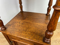 Pair of Bedside Tables Antique French Marble Top Carved Oak Cabinets LOT 491711