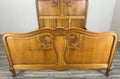 Bed Vintage French Louis XVI Double Bed Frame Oak Carved Headboard LOT 46073