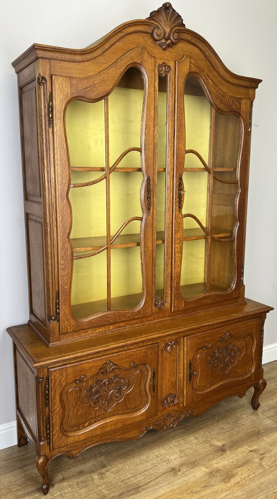Bookcase Vintage French Louis XVI Oak Display Cabinet Carved Sideboard LOT 62820