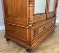 Wardrobe Antique French Oak Two Door Mirrored Carved Armoire Cabinet LOT 61206