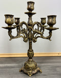 Candelabra Vintage French Brass 5 Arm Ornate Rococo Candle Holder LOT 42741