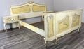 Bed Vintage Shabby Chic Double Bed Frame Headboard with Bedsides Tables LOT 46361