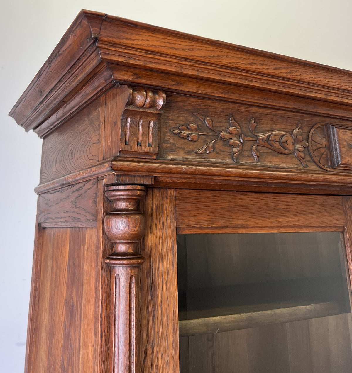 Bookcase Antique French Style Glazed Display Cabinet Oak Sideboard LOT 6462