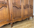 Wardrobe Vintage French Louis XVI Style Four Door Oak Carved Armoire LOT 612610