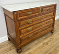 Chest of Drawers Antique French Style Oak Marble Top Carved Cabinet LOT 64482