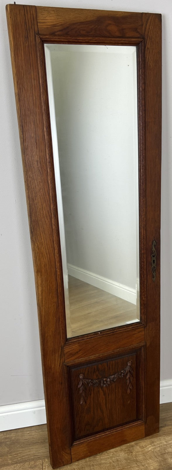 Mirror Antique French Style Wall Mirror Oak Carved Decorative Frame LOT 61960