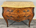 Chest of Drawers Antique French Bombe Walnut Marble Top Carved Cabinet LOT 47069