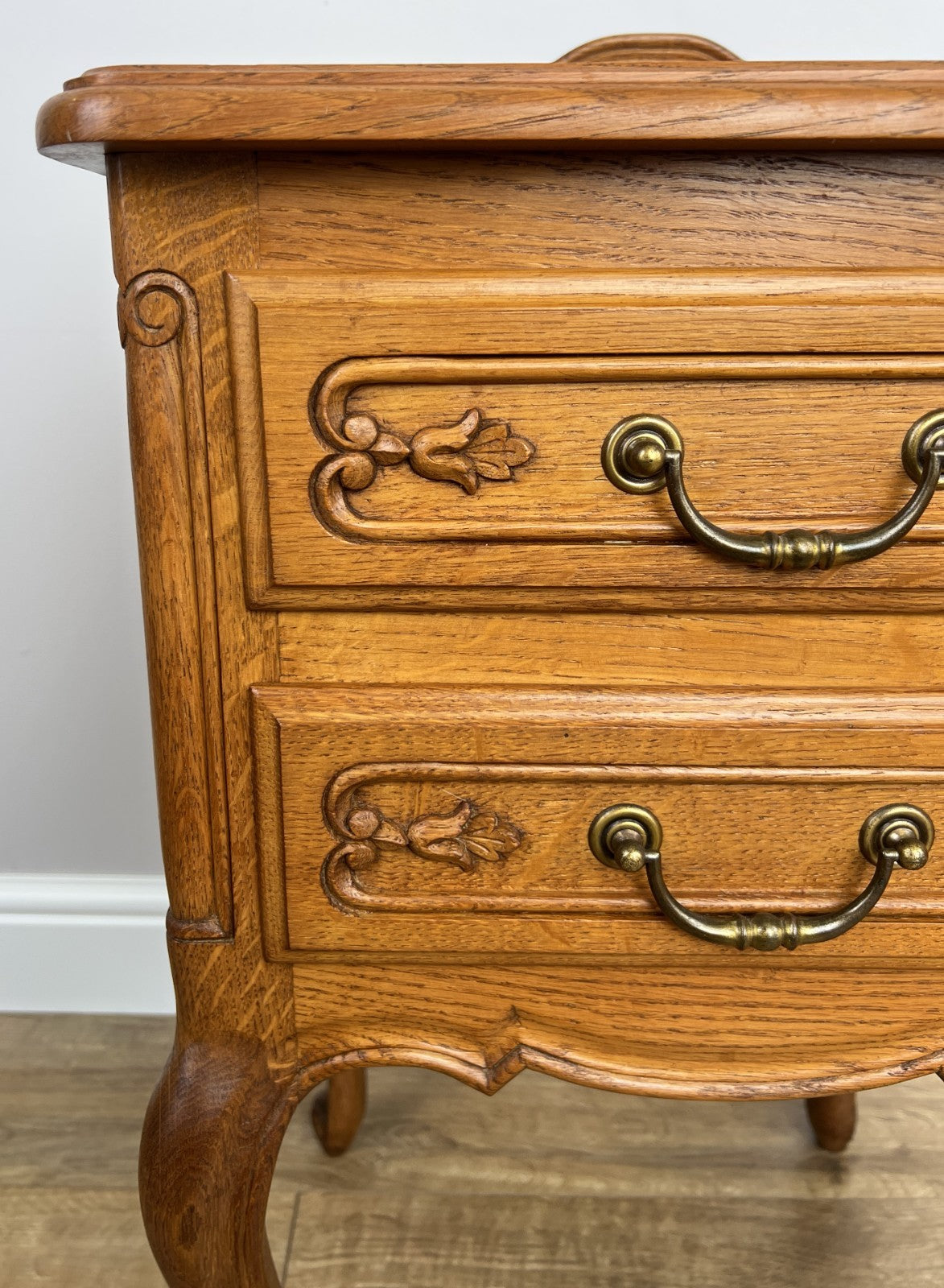 Pair of  Bedside Tables Vintage French Louis Oak Nightstands Cabinets LOT 48665