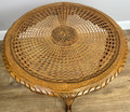 Coffee Table Vintage French Louis Style Oak Carved Cane Top Side Table LOT 48657