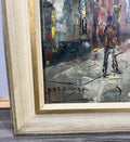 Vintage French Oil Painting City Scene Framed Artwork Signed LOT 46315