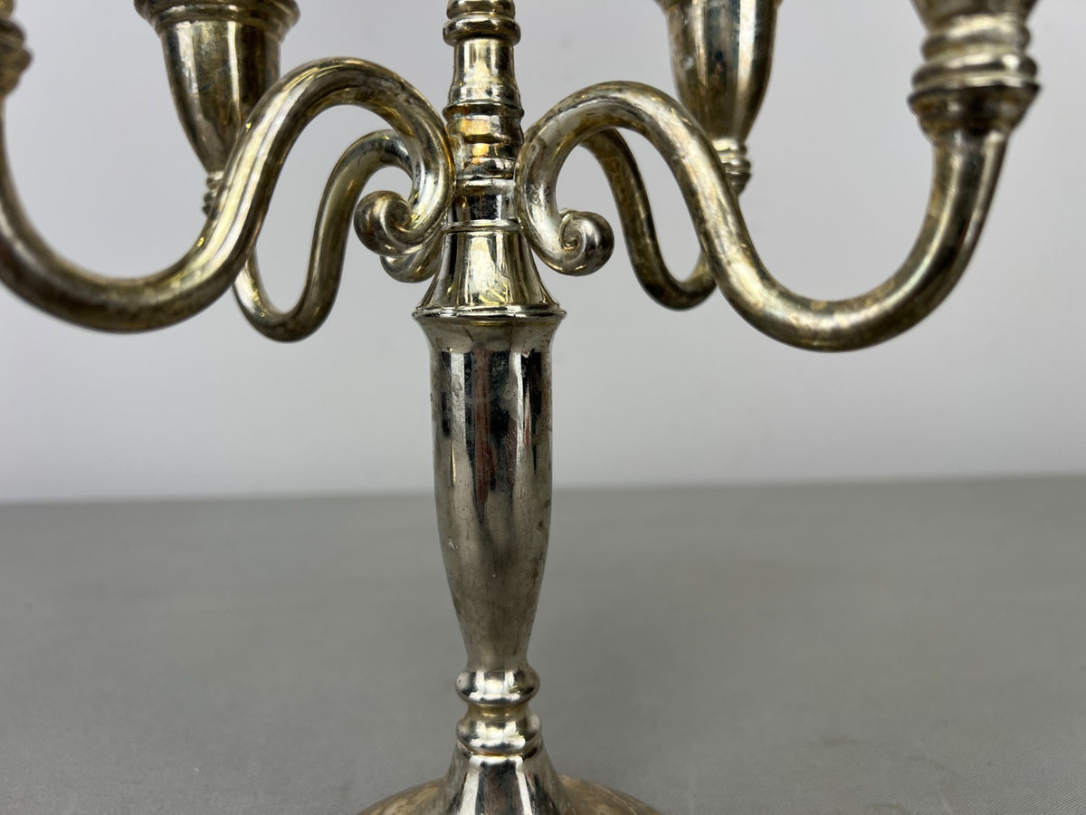 Pair of Candelabras Vintage French Style Metal Five Arm Candle Holders LOT 6481
