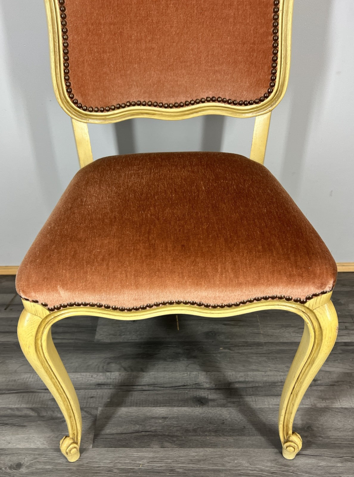 Dining Table Vintage French Louis XVI Shabby Chic with Set of 6 Chairs LOT 440419