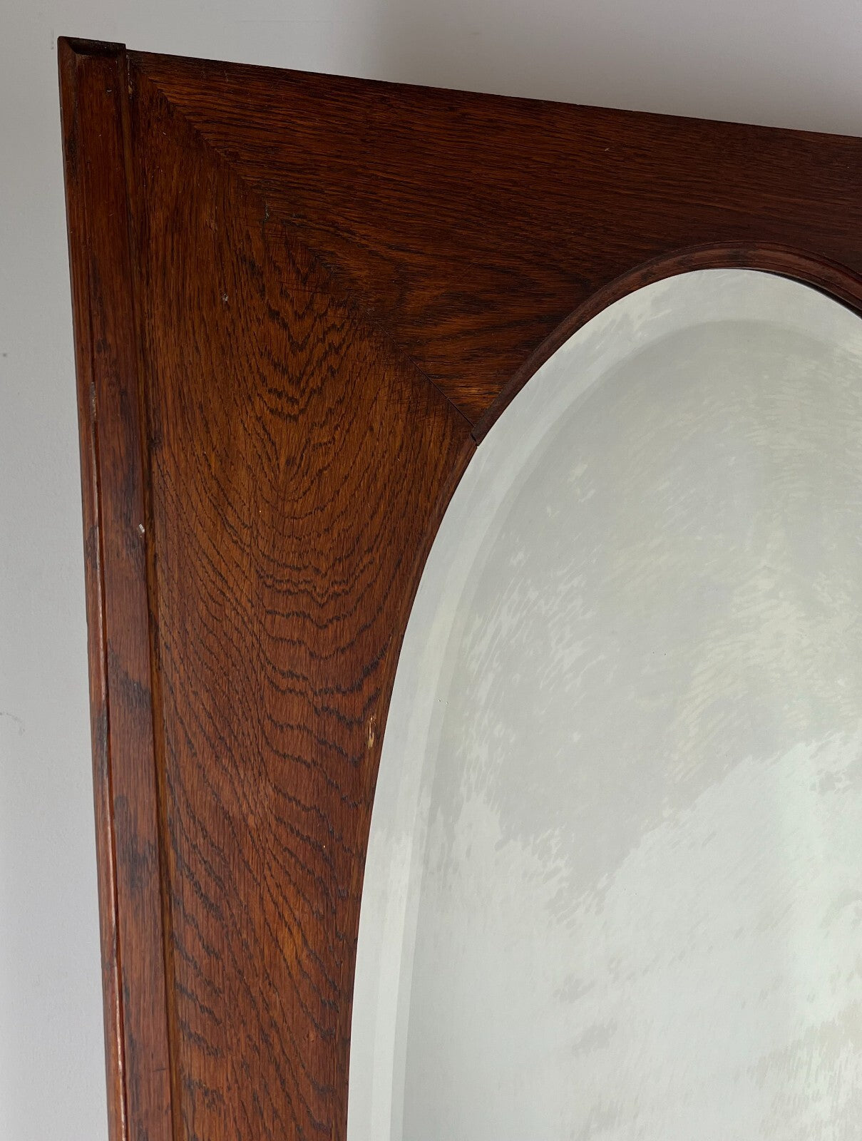 Mirror Antique French Oak Mirror Oval Glass Panel Decorative Frame LOT 31201
