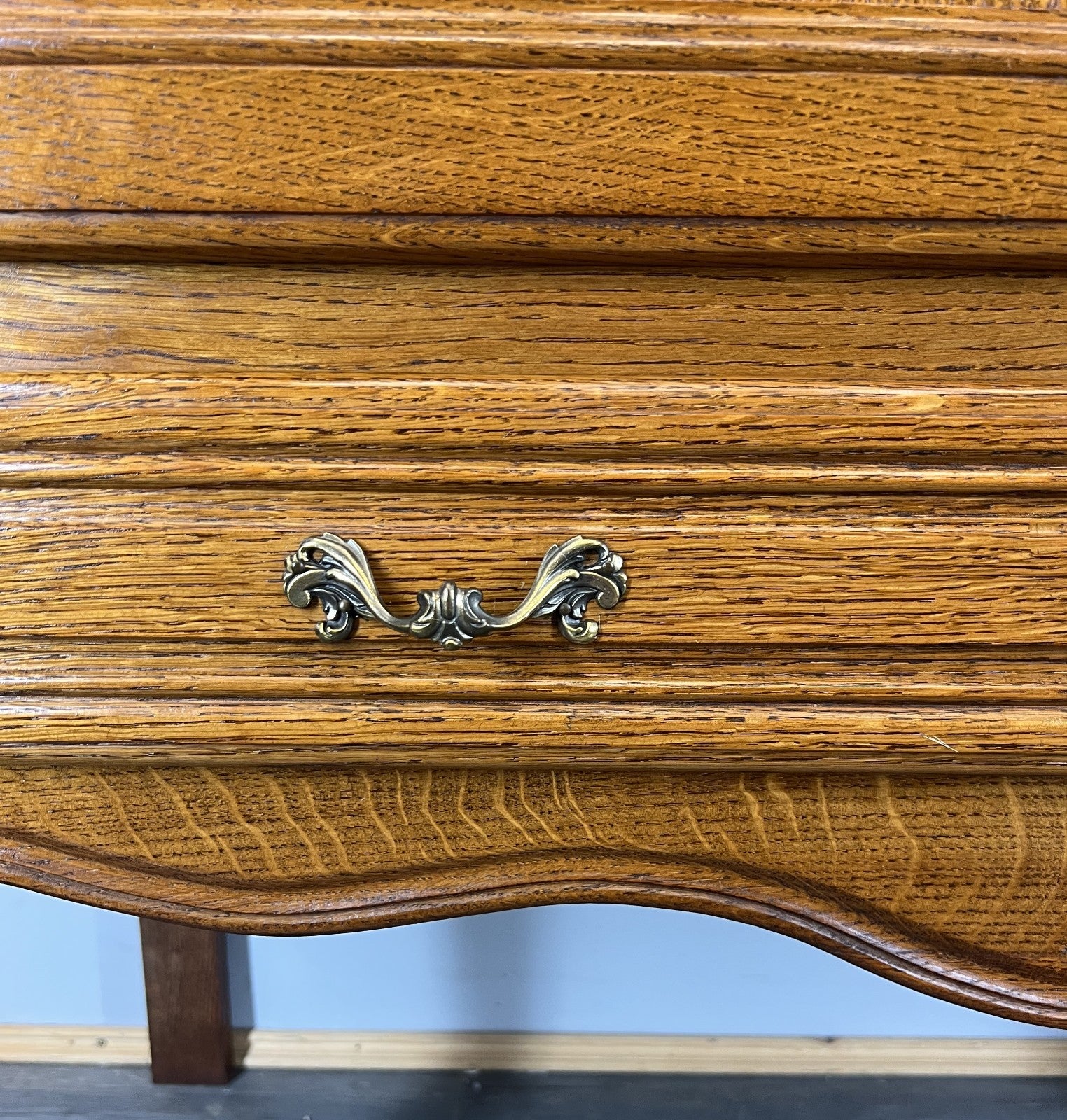 Cabinet Vintage French Louis XVI Style Oak Cupboard Carved Sideboard LOT 40177