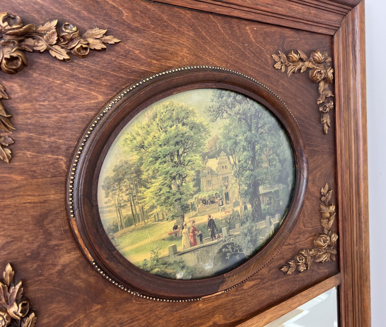 Wall Mirror Antique French Style Oak Carved Ornate Wall Frame LOT 60885
