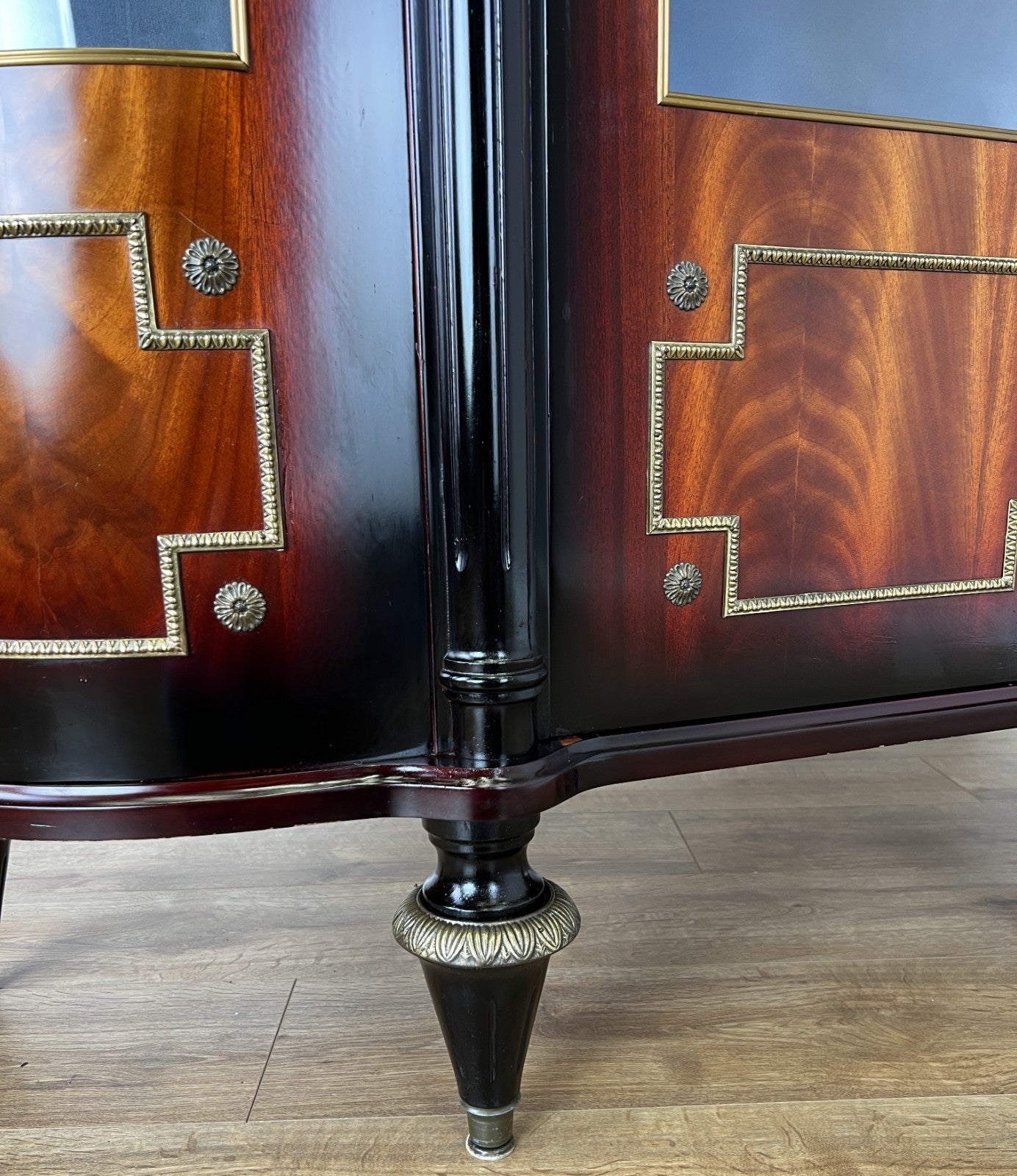 Cabinet Vintage French Style Empire Display Cabinet Marble Top Glass LOT 49778