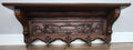 French Vintage Coat Rack Oak 5 Hooks Wall Shelf Carved Coat Hanger LOT 49982