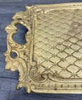 Tray Antique French Brass Ornate Serving Tray with Handles Decorative LOT 44594